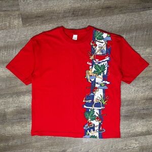Y2K GAP Shirt Youth XL Red Summer  Camping Graphic Logo 100% Cotton Made USA 90s